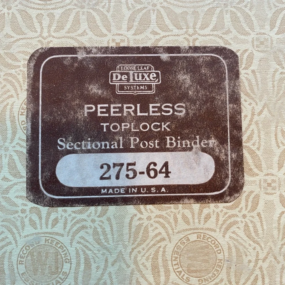 Vtg Wilson Jones Peerless Toplock Sectional Post Ledger Binder #275-64 USA LARGE